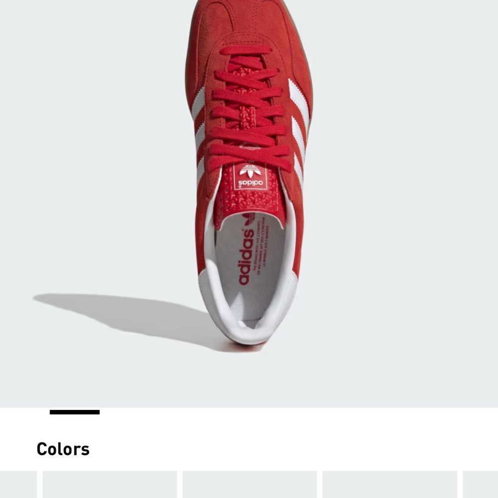 adidas Red Retro Suede & Mesh Sneakers with White Stripes - Picture 7 of 8
